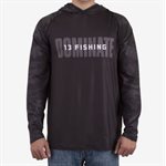 """Noire"" Performance Long Sleeve Hooded Shirt - Black - La