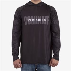 """Noire"" Performance Long Sleeve Hooded Shirt - Black - Ex