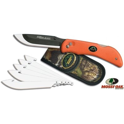 "3.5"" RAZOR-PRO L | ORANGE | 6 STAINLESS DROP POINT BLADES