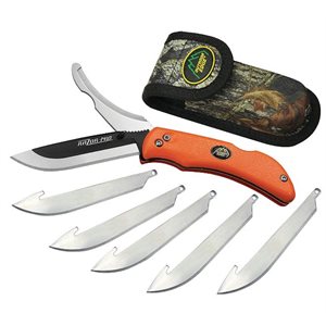 "3.5"" RAZOR-PRO G | ORANGE | 6 STAINLESS DROP POINT BLADES