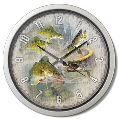 15" dia. Contemporary Clocks PIKE / WALLEYE