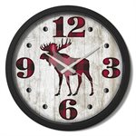 15" dia. Contemporary Clocks MOOSE PLAID