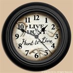 10” dia. Wall Clocks LIVE TO HUNT