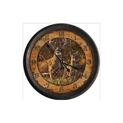 Clock 15-inch - Buck and Doe (Rusted)