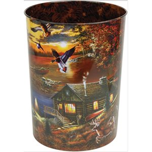 Waste Basket - Cabin Scene