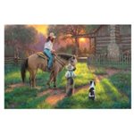 LED Art 24in x 16in - Woman on Horse