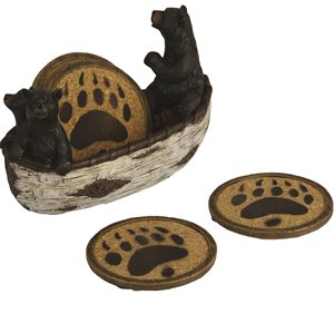 Coaster Set - Bears in Boat