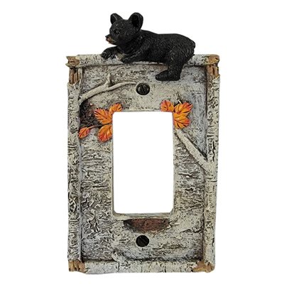 Electrical Cover Plate Decorator Style Single - Birch Bear