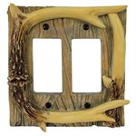 Electrical Cover Plate Decorator Style Double - Antler