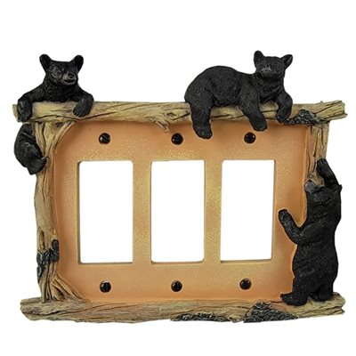 Electrical Cover Plate Decorator Style Triple - Bear