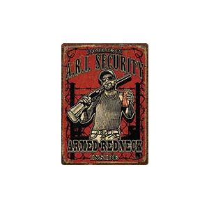 Tin Sign 12in x 17in - Armed Redneck Inside