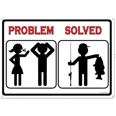 Tin Sign 12in x 17in - Problem Solved Fis