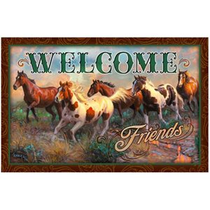 Door Mat Rubber 26in x 17in - Welcome Hor