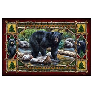 Door Mat Rubber 26in x 17in - Bear Scene
