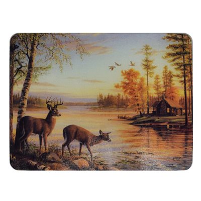 Cutting Board 12in x 16in - Quiet Evening - Deer