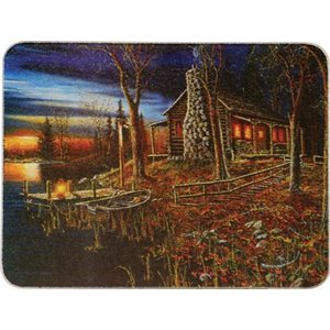 Cutting Board 12in x 16in - Cabin Scene