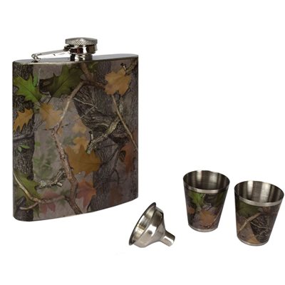 Flask and Shot Set - CB Camo