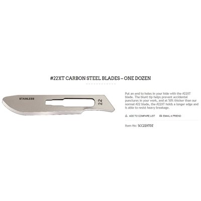 12 #22XT round tip sterile carbon st