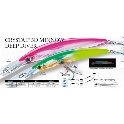 CRYSTAL 3D MINNOW DEEP DIVER (F) 130MM 5-1 / 4" SILVER BLUE