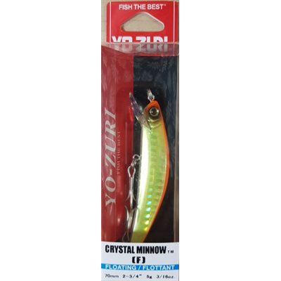 CRYSTAL MINNOW (F) 70MM 2-3 / 4" ORANGE BACK GOLD