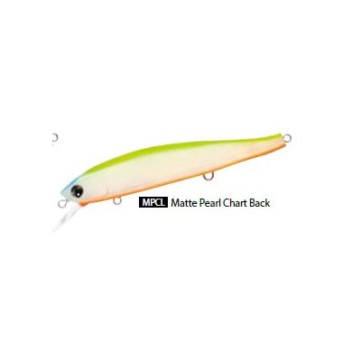 HARDCORE MINNOW FLAT 95SP 95MM 3-3 / 4" MATTE PEARL CHART BACK