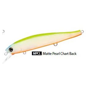 HARDCORE MINNOW FLAT 95SP 95MM 3-3 / 4" MATTE PEARL CHART BACK
