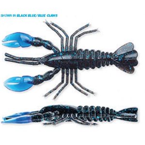 CRAWDADZ 4" BLACK NEON / RED CLAWS 6 PACK
