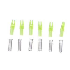 Carbon Arrow Nocks & Inserts - Green - 6ea