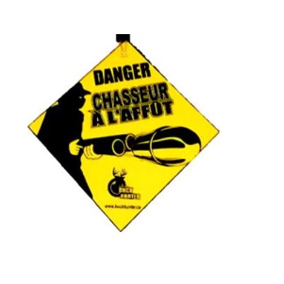 AFFICHE CORO JAUNE ET NOIRE CHASSEUR A L'AFFUT