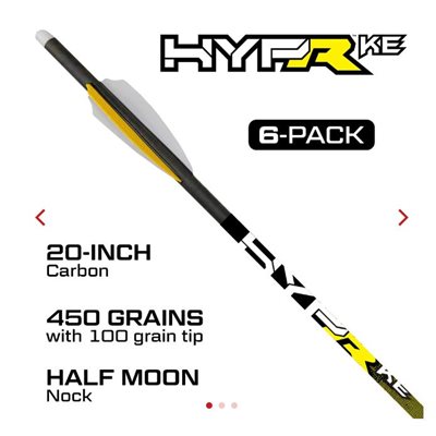 "HYPR™ KE 20"" CROSSBOW BOLTS 6PK 450 gr