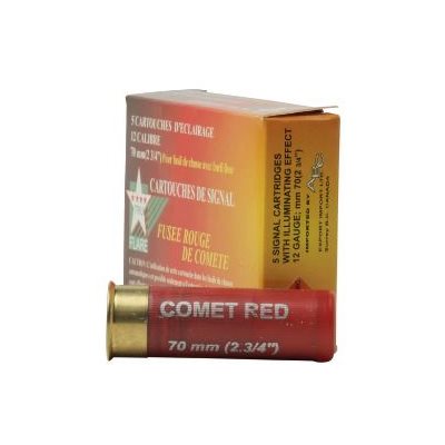 12 GA RED COMET FLARE 5 PER BOX