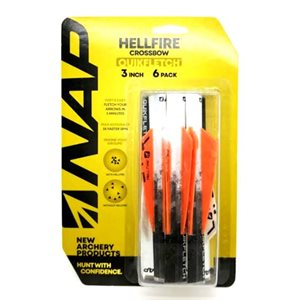QUIKFLETCH 3" HELLFIRE X-BOW - W / O / O (6 PACK)