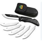 "3.5"" RAZOR-PRO L | BLACK | 6 STAINLESS DROP POINT BLADES