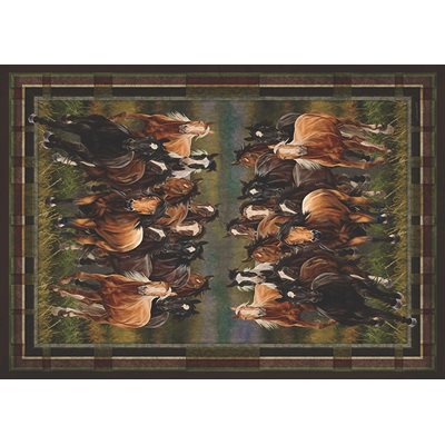 Door Mat Woven 52in x 37in - Stampeding Horses