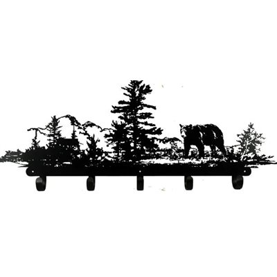 Coat / Hat Laser Cut Metal Rack - Bear