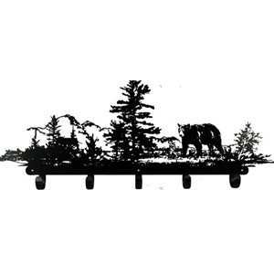 Coat / Hat Laser Cut Metal Rack - Bear