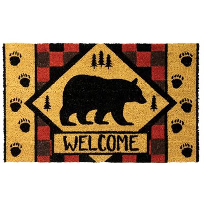 Coir Mat 30in x 18in - Welcome Bear