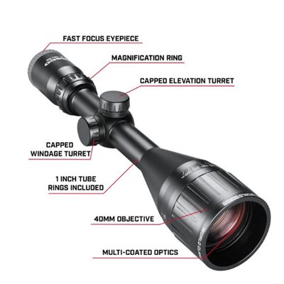 6-18x50 World Class Black Riflescope 30 / 30, w / rings, Hang Bo