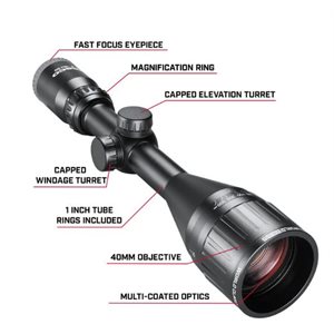 6-18x50 World Class Black Riflescope 30 / 30, w / rings, Hang Bo
